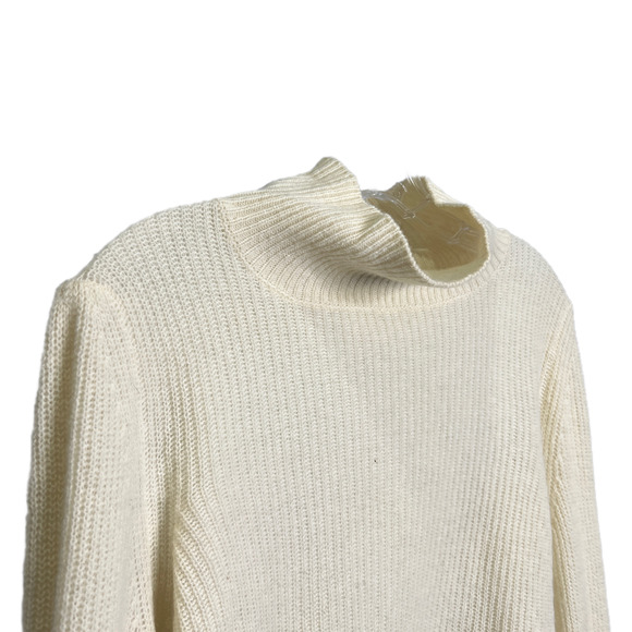 Christopher Fischer Women's Sweater Cashmere Pullover Cream Knit Turtleneck Sz S - Picture 3 of 9